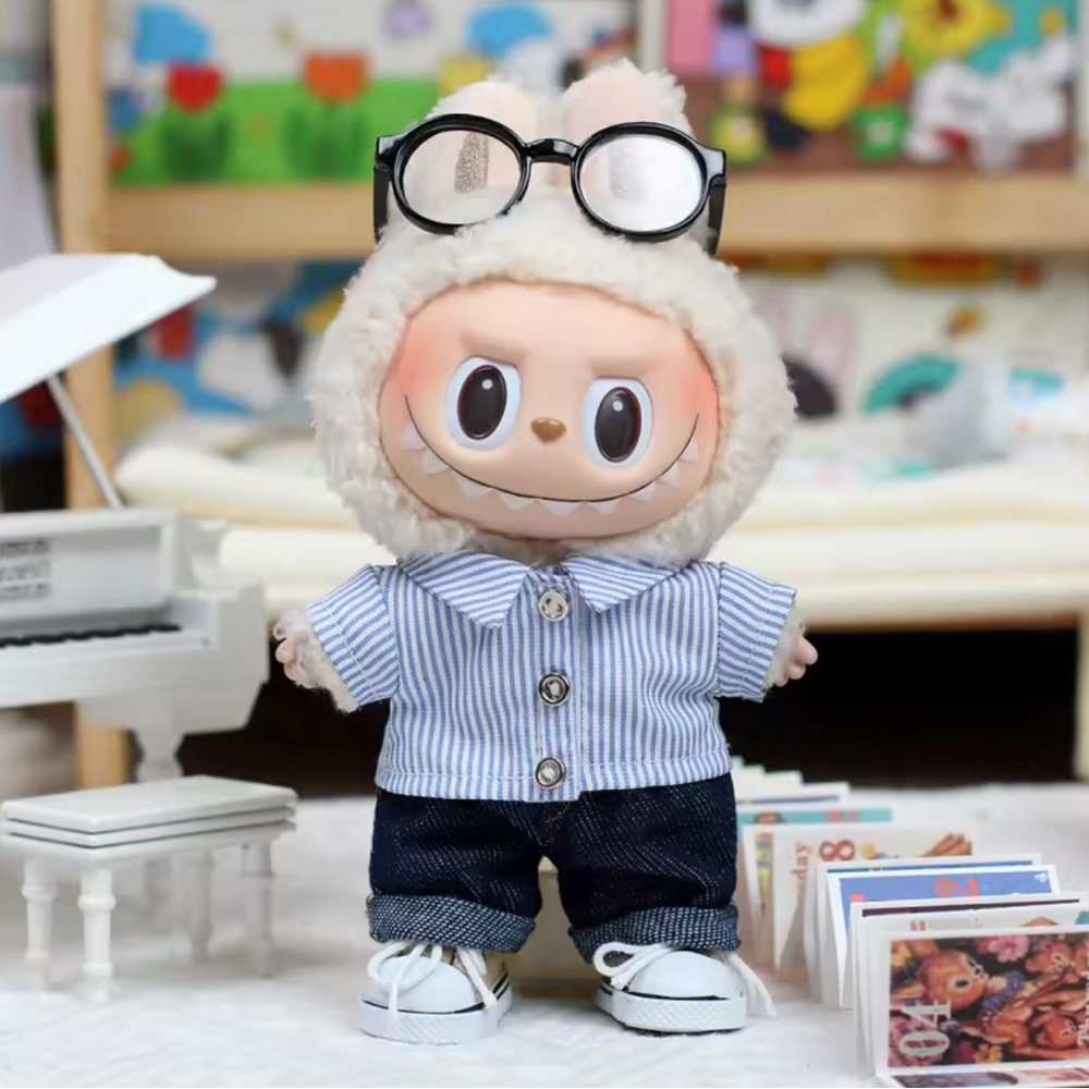 Labubu outfit Adorable Striped Blue Outfit